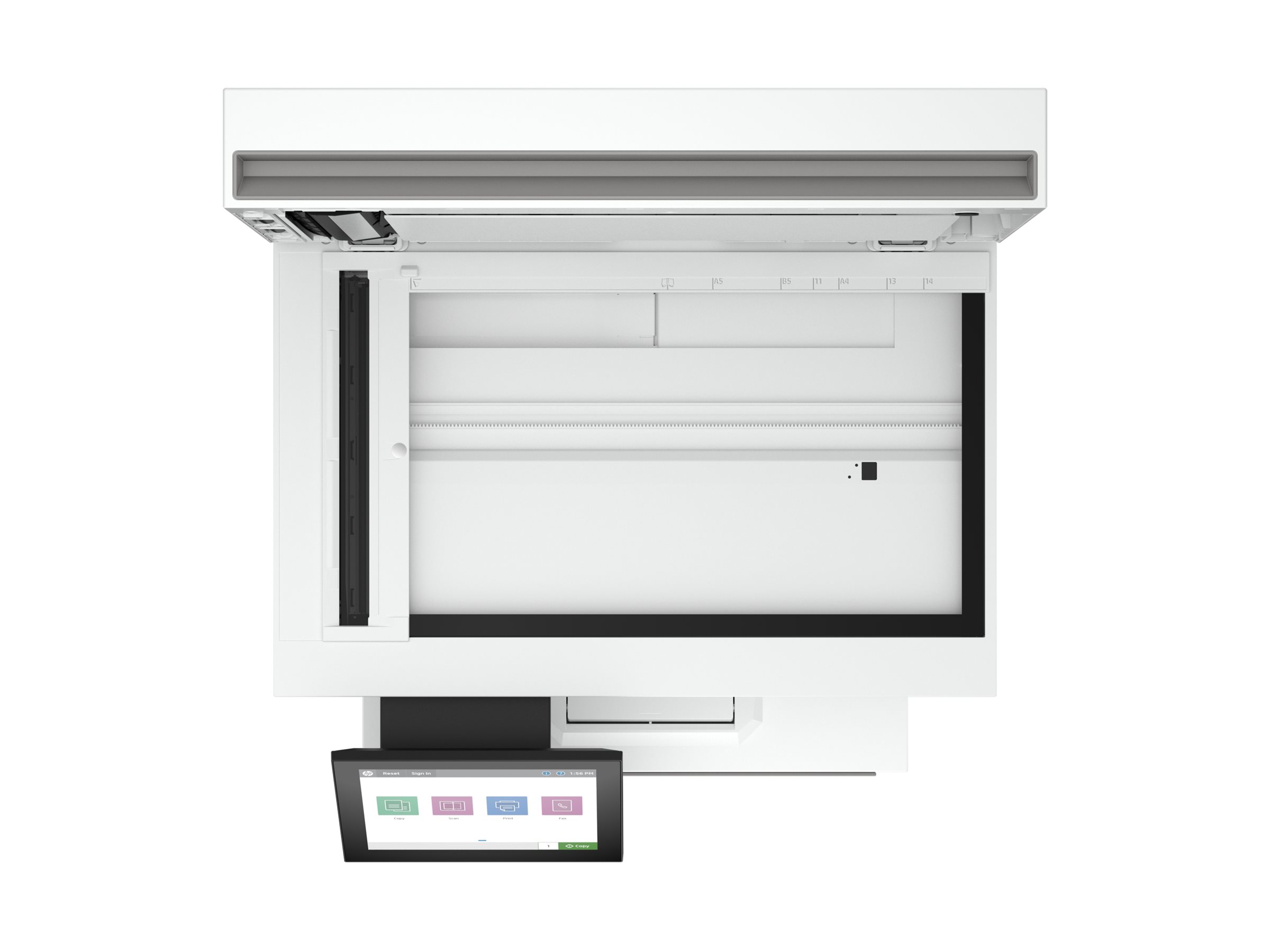 HP LaserJet Enterprise MFP 5602dn multifunction printer Product shot Left-angle 79901