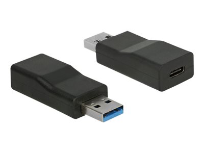 DELOCK Konverter USB3.1 Typ A -> Typ C St/Bu schwarz