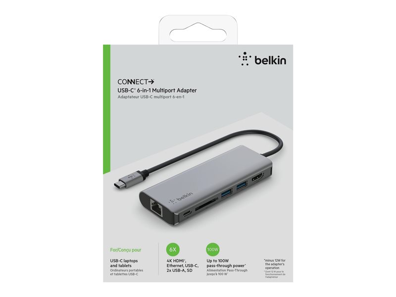 Multiprise parafoudre Belkin 4 prises & 2 ports USB-A et C : prix, avis,  caractéristiques - Orange