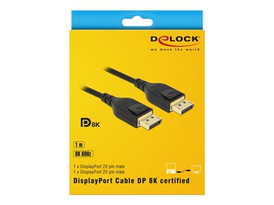 DELOCK DisplayPort Kabel St > St 8K 60Hz 1.00m schwarz - 85658