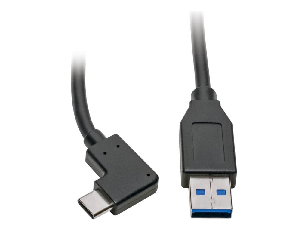 Eaton Tripp Lite Series USB-C to USB-A Cable (M/M), Right-Angle C, USB 3.2 Gen 1 (5 Gbps), Thunderbolt 3 Compatible, 3 ft. (0.91 m)
