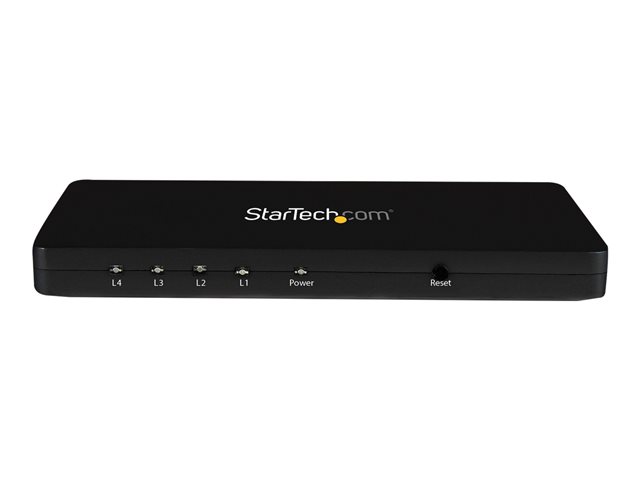 Image of StarTech.com 4K HDMI Splitter - 4k 30Hz - 4 Port - Aluminum - Backward Compatible - HDMI Multi Port - HDMI Hub (ST124HD4K) - video/audio switch - 4 ports