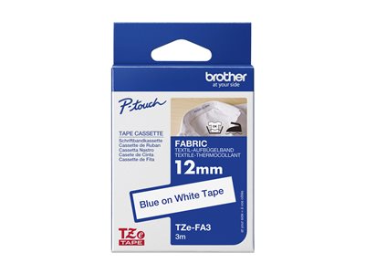 Ruban TZ textile 12mm bleu / blanc