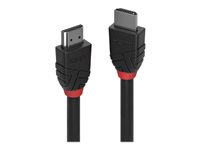 Lindy Black Line - HDMI cable with Ethernet - HDMI male to HDMI male - 1 m - triple shielded - black - round, 4K support