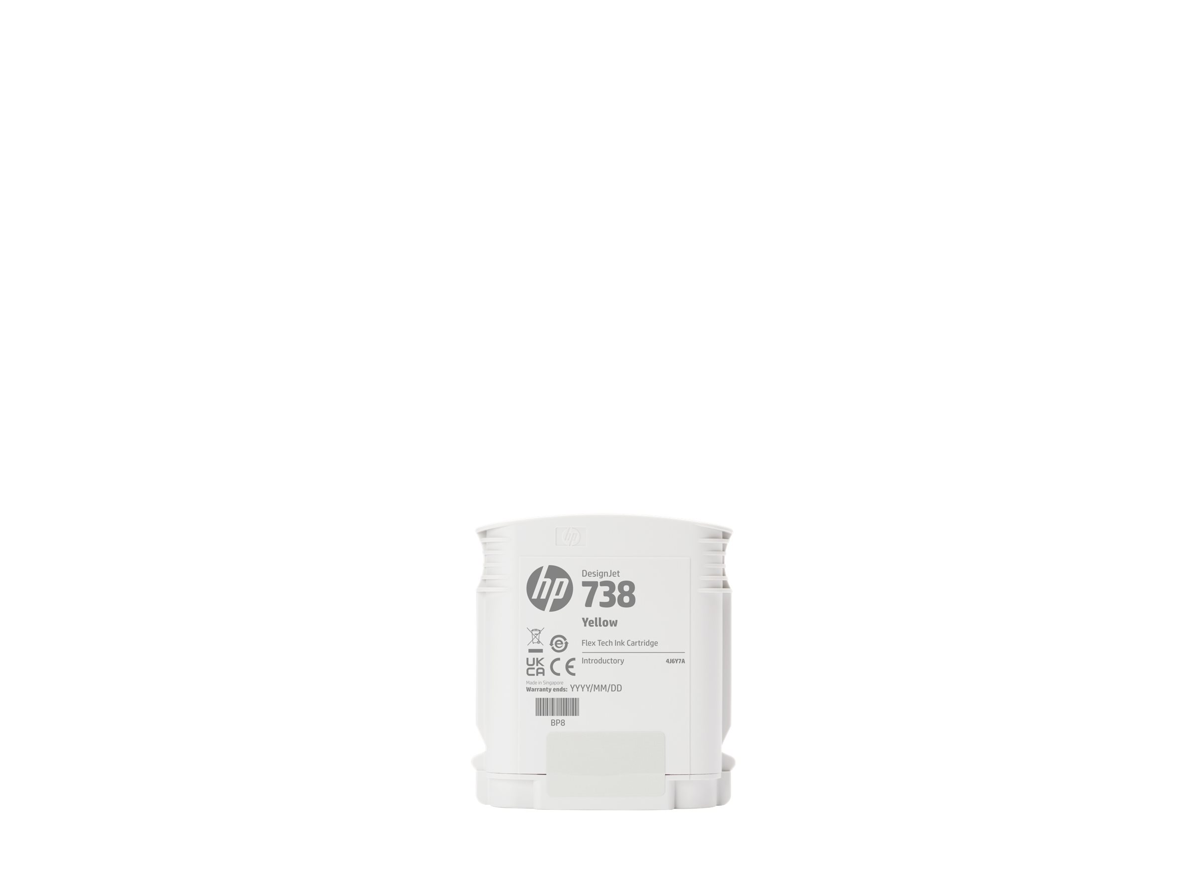 HP 738 yellow original DesignJet ink Product shot Front 79956