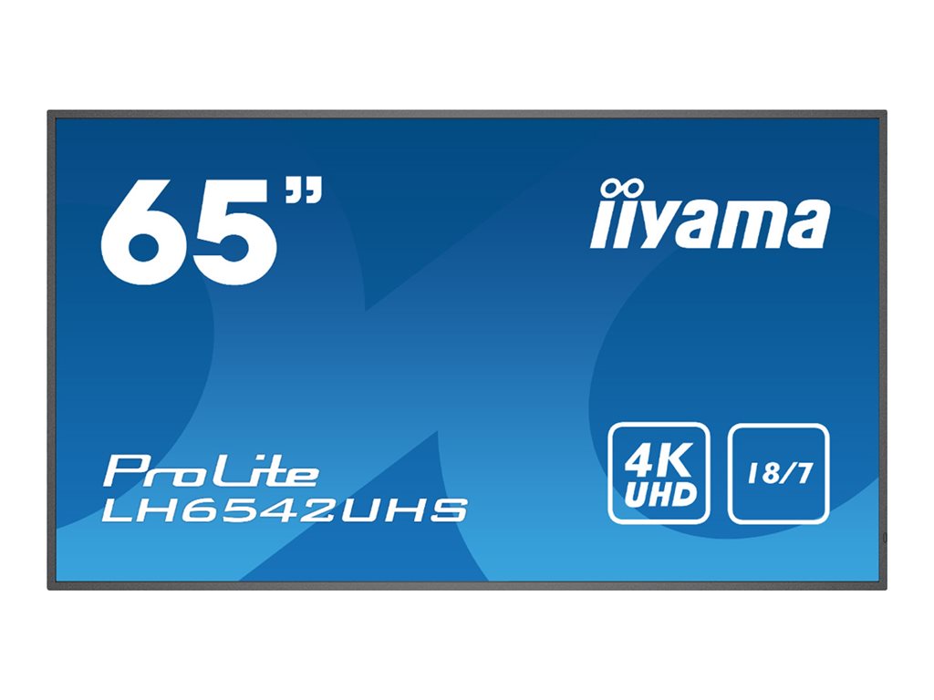 IIYAMA LH6542UHS-B3 Monitor 65inch 4K 3840x2160 500cs/m2 portrait and landscape VGA DVA HDMIx3 DP ii
