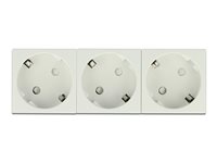 Delock Easy 45 Grounded Power Socket 3-way with a 45° arrangement 45 x 45 mm