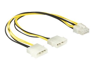 DELOCK Stromkabel Molex 2x4Pin -> EPS 8Pin St/St 30cm - 85453