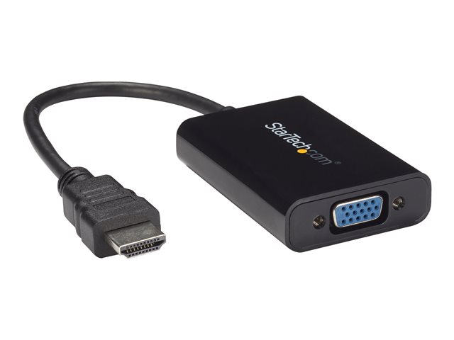 StarTech.com HDMI to VGA Video Adapter Converter with Audio for Desktop PC / Laptop / Ultrabook - 1920x1080 - Adapter - HDMI male to HD-15 (VGA), mini jack, Micro-USB Type B female - 25 cm - black - 1080p support, active - for P/N: DK30CH2DEP, DK30CH2DEPUE, MST30C2DPPD