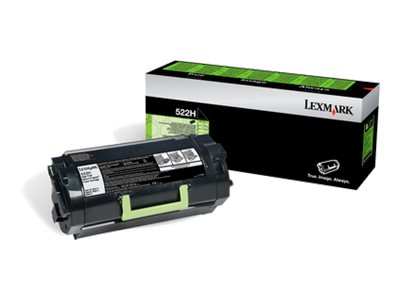 Image of Lexmark 522H - High Yield - black - original - toner cartridge - LCCP, LRP