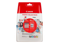 Canon CLI 581XL /BK Photo Value Pack Sort Gul Cyan Magenta Blækbeholder / papirsæt 2052C004