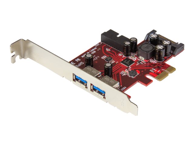 Image of StarTech.com 4 Port PCI Express USB 3.0 Card - 2 Ext & 2 Int (IDC) - SATA Power - USB adapter - PCIe 2.0 - USB 3.0 x 4