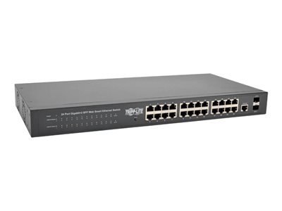 Eaton Tripp Lite series 24-Port Gigabit Ethernet Switch 10/100/1000Mbps, L2 Web-Smart Managed, 2 Dedicated Gigabit SFP Slots, 52 Gbps, Web Interface