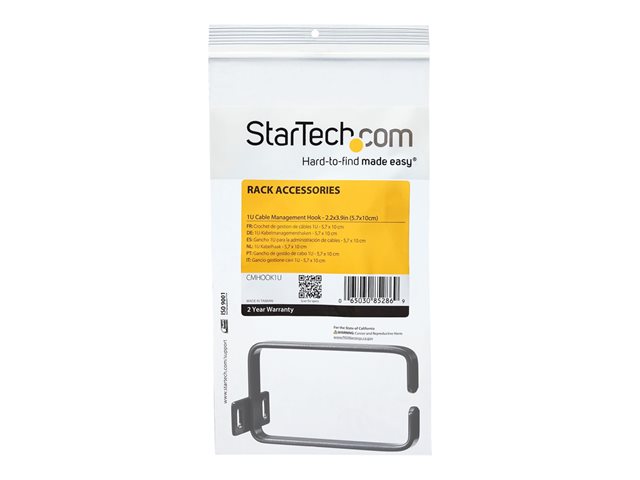 StarTech.com 1U Vertical 2.2 x 3.9in Server Rack Cable Management D-Ring Hook w/ Flexible Opening - Network Rack-Mount Cord Organizer Ring (CMHOOK1U) - kroužek pro uspořádání kabelů - 1U – foto 16