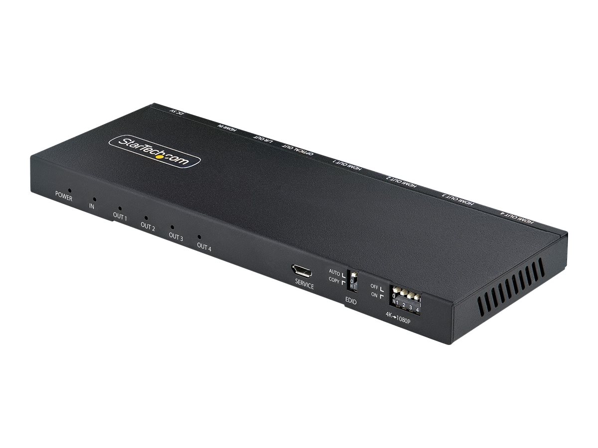StarTech.com 4-Port HDMI Splitter, 4K 60Hz HDMI 2.0 Video, 1 In 4