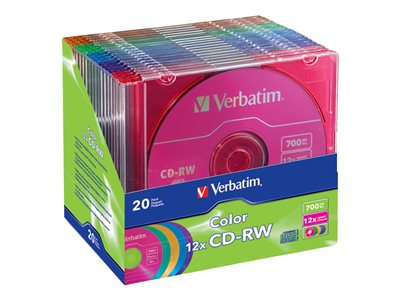 Verbatim Color - CD-RW x 20 - 700 MB - storage media