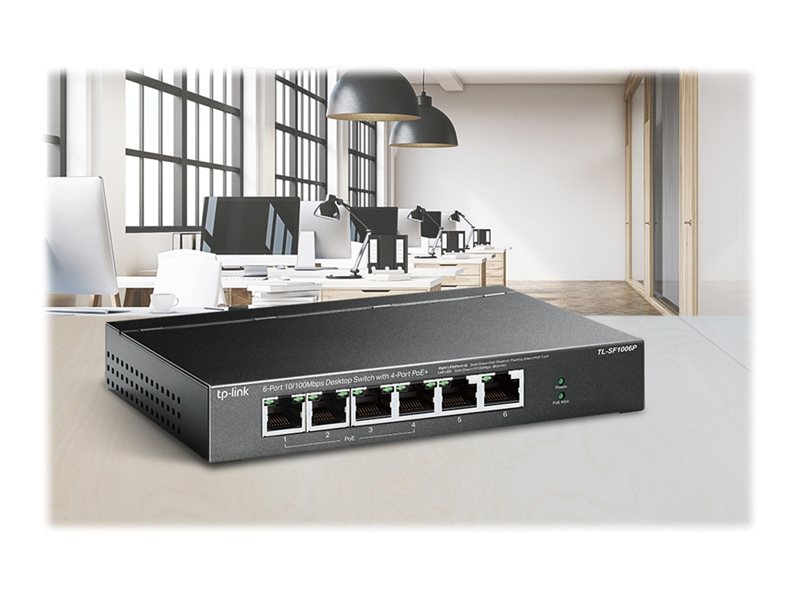 TP-LINK 6P 100Mbps DesktopSwitch 4P PoE+