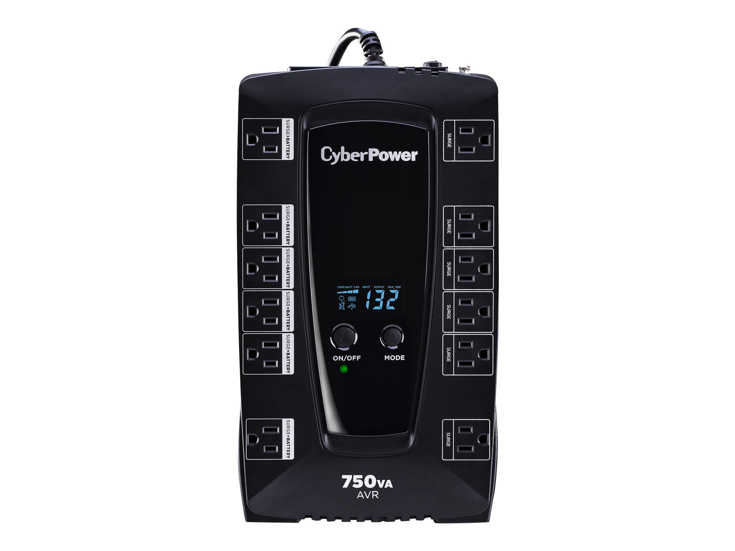750VA 450W DESKTOP UPS LCD AVR12 OUT 15A 1030J COMPACT 3YR WTY