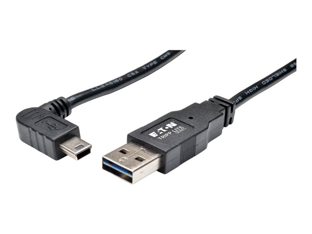 Tripp Lite 6ft USB 2.0 High Speed Cable Reversible A to Right Angle 5Pin Mini B M/M 6'