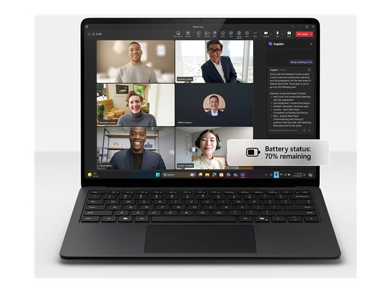 Microsoft Surface Laptop for Business 7th Edition Copilot+ PC 13.8 Qualcomm Snapdragon X Product shot Front 79500