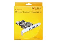DeLock PCI Express Card > 3 x external  1 x internal USB 3.0 USB-adapter PCI Express 2.0 x1 5Gbps