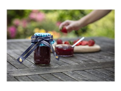 Schriftbandkassette Brother 24mmx4m marineblau/gold Textilb