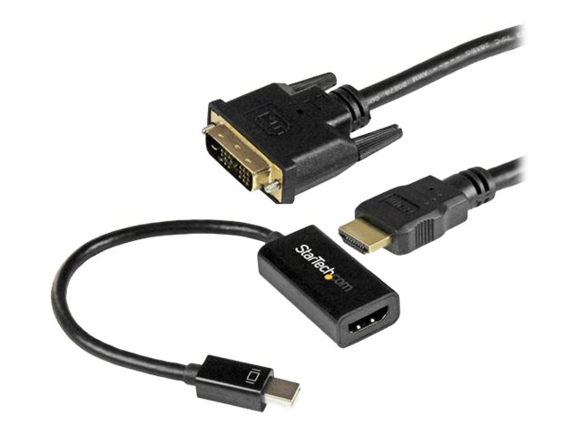 Image of StarTech.com 2-Piece Kit - Active mDP to HDMI Adapter and HDMI to DVI Cable - video converter