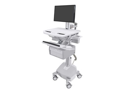 Ergotron StyleView Cart with LCD Pivot, LiFe Powered, 2 Tall Drawers