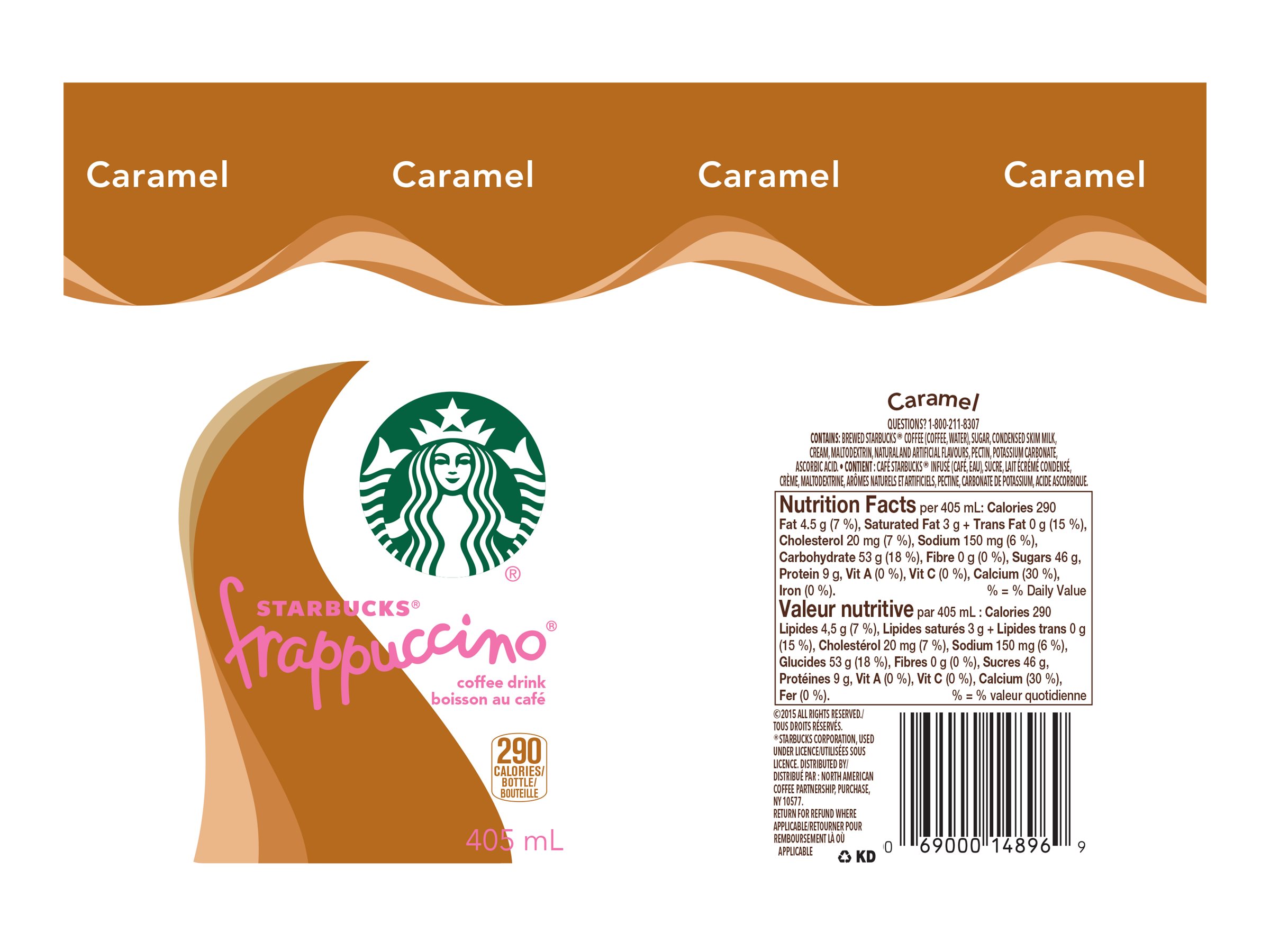 Starbucks Frappuccino Caramel Coffee Drink - 405 ml