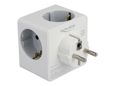4043619114962 - DELOCK 11496 - Steckdosenwürfel 3-fach 1x USB-C 2x USB-A weiß