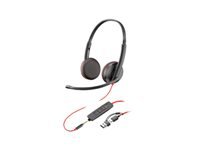 HP Poly Blackwire 3225 - Blackwire 3200 Series - headset - on-ear - wired - 3.5 mm jack, USB-C - black - Certified for Skype for Business, Cisco Jabber Certified, Avaya Certified, UC certified