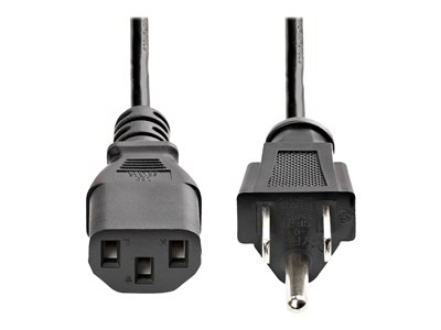 StarTech.com 10ft (3m) Computer Power Cord, NEMA 5-15P to C13 Power Cord, 10A 125V, 18AWG, Black Replacement AC Power Cord, Monitor Power Cable, NEMA 5-15P to IEC 60320 C13 TV Power Cord - PC Power Supply Cable