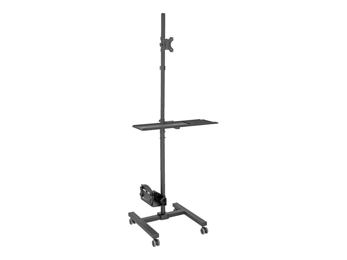 Tripp Lite Mobile Workstation TV Floor Stand Cart Height-Adjustable w/ Monitor Mount 17-32in