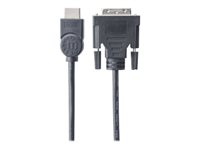Manhattan HDMI to DVI-D 24+1 Cable, 1.8m, Male to Male, Black, Dual Link, Compatible with DVD-D, Lifetime Warranty, Polybag - adapter cable - HDMI / DVI - 1.8 m