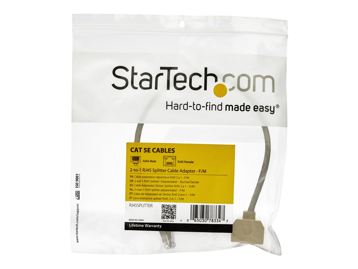 StarTech.com 2-to-1 RJ45 10/100 Mbps Splitter/Combiner - One adapter required at each end of the connection - síťový rozdělovač – foto 2