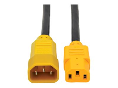 Tripp Lite 6ft Power Cord Extension Cable C14 to C13 Heavy Duty Yellow 15A 14AWG 6'