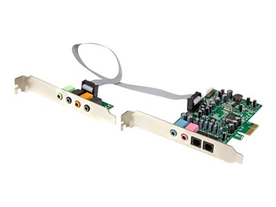 StarTech.com Channel Sound Card - PCI Express - 24-bit - 192KHz - SPDIF Digital and 3.5mm Analog Audio (PEXSOUND7CH) - sound card