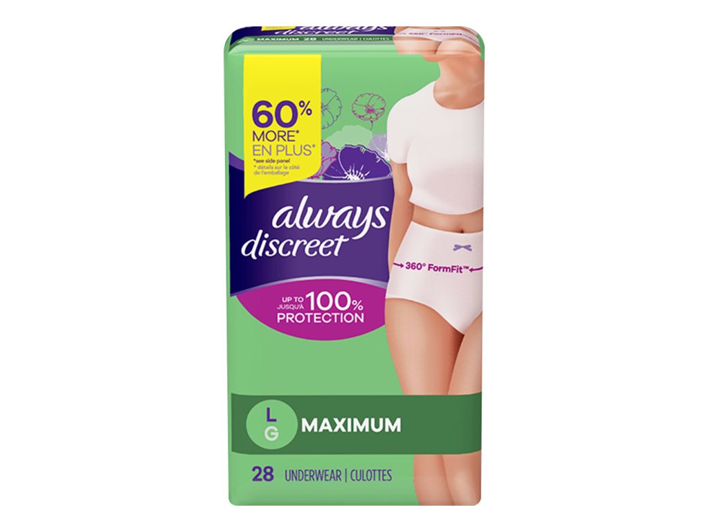 Always Discreet Maximum Protection Incontinence Underwear - Large