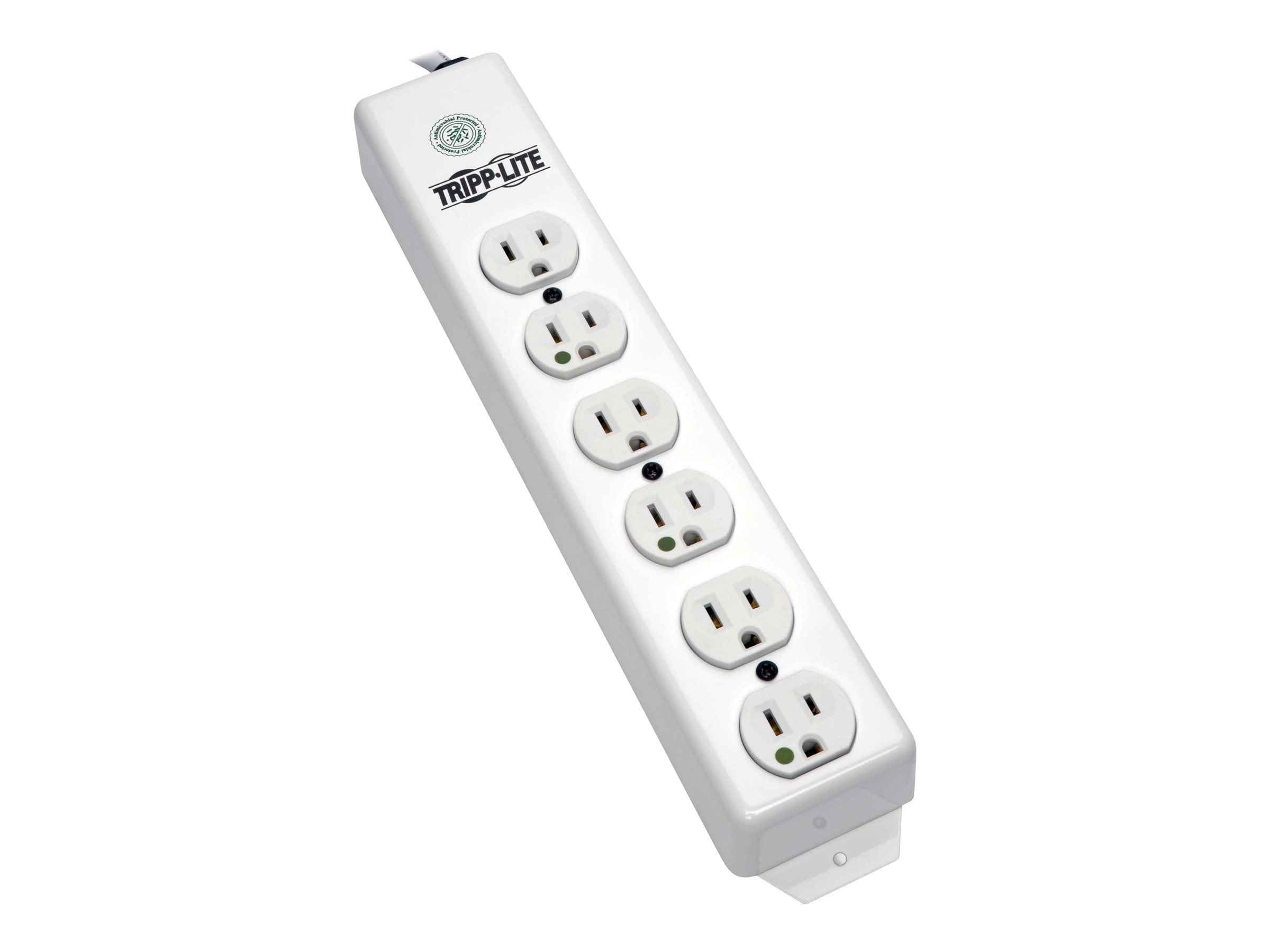 Tripp Lite Safe-IT Power Strip Hospital Medical Antimicrobial 120V 5-15R-HG 6 Outlet 1.5' Cord Metal