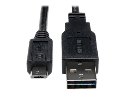 Tripp Lite 3ft USB 2.0 High Speed Cable Reversible A to 5Pin Micro B M/M 3'