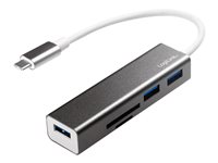 LogiLink USB-C 3-Port Hub Card Reader Hub 3 porte USB