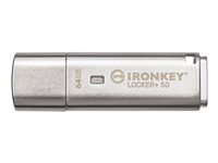 Kingston IronKey Locker 50 64GB USB 3.2 Gen 1 Sølv