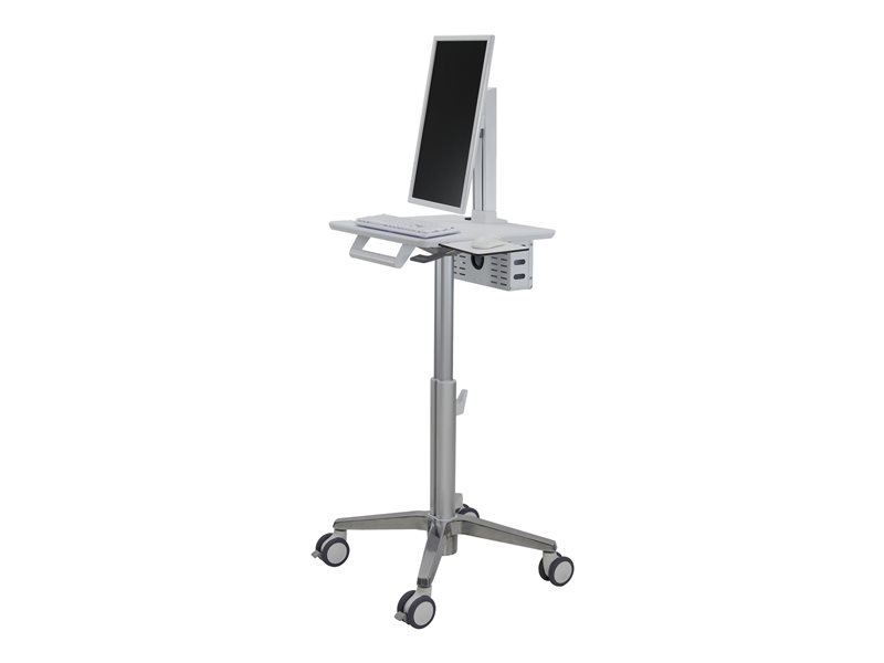 Ergotron Lean WOW SV10 chariot - service lger - pour cran LCD/clavier/souris - blanc, aluminium