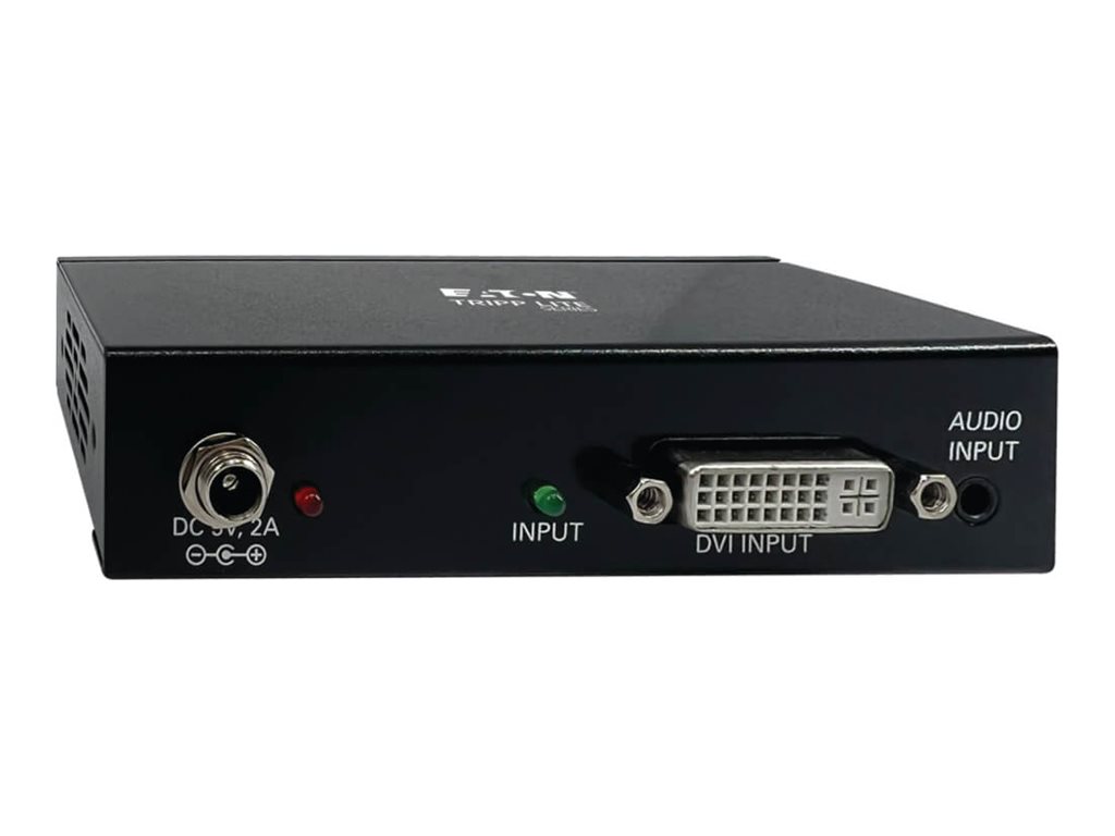 Eaton Tripp Lite series 2-Port DVI Splitter with Audio and Signal Booster, Single-Link 1080p @ 60 Hz (DVI-D F/2xF), International Plug Adapters, TAA