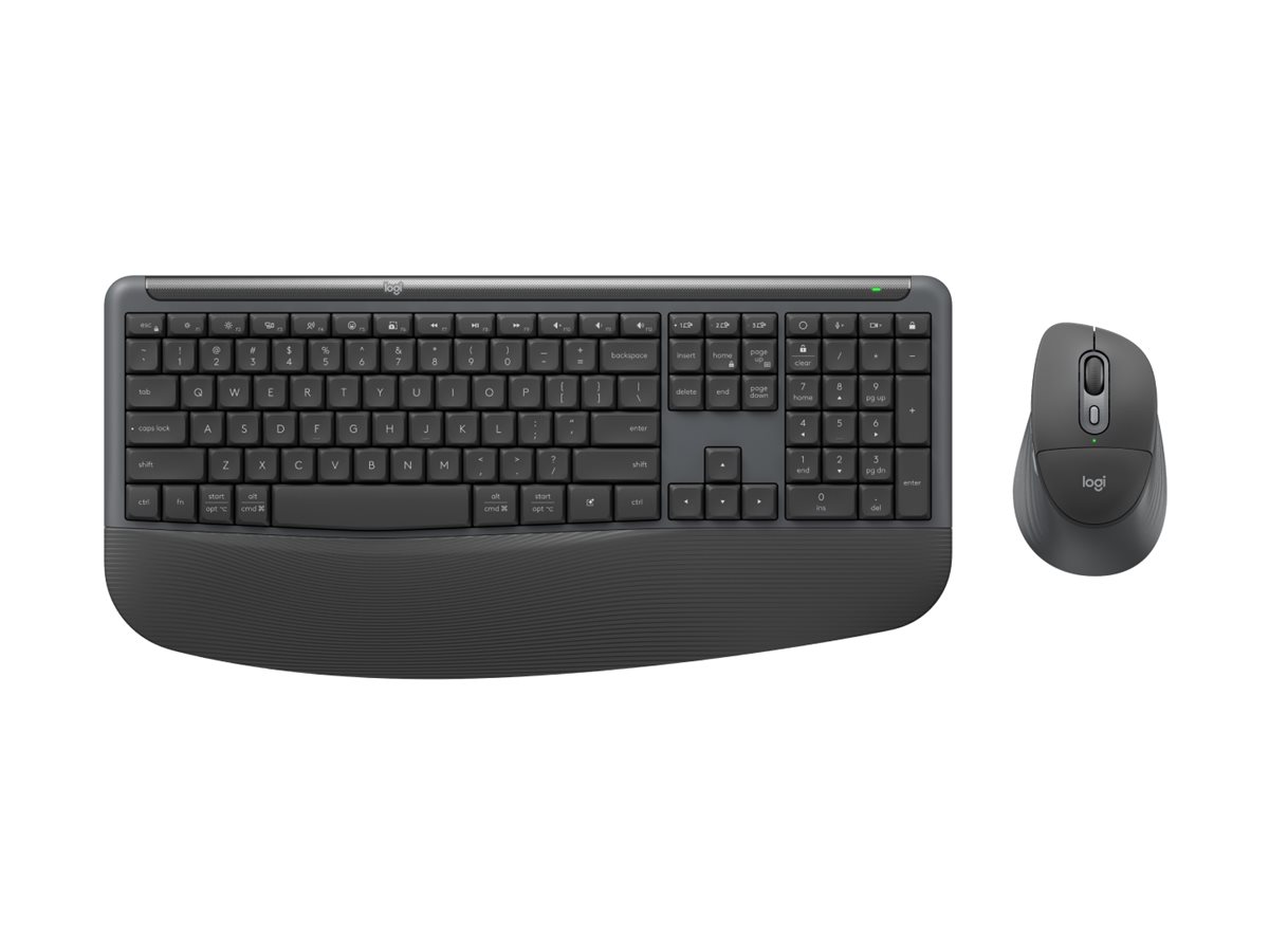 Logitech Signature Comfort Plus Combo MK880 for Business, keyboard and mouse set full size, with LED battery level indicator, QWERTY, US English, graphite Input Device