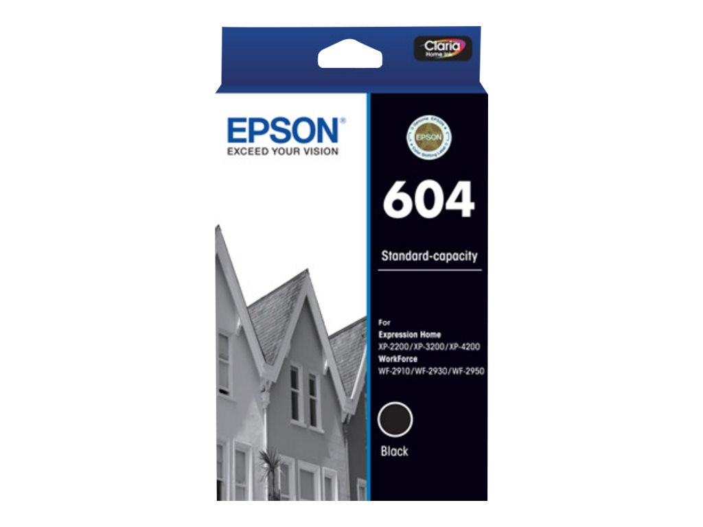 Epson 604 black original ink Package view Front 80490