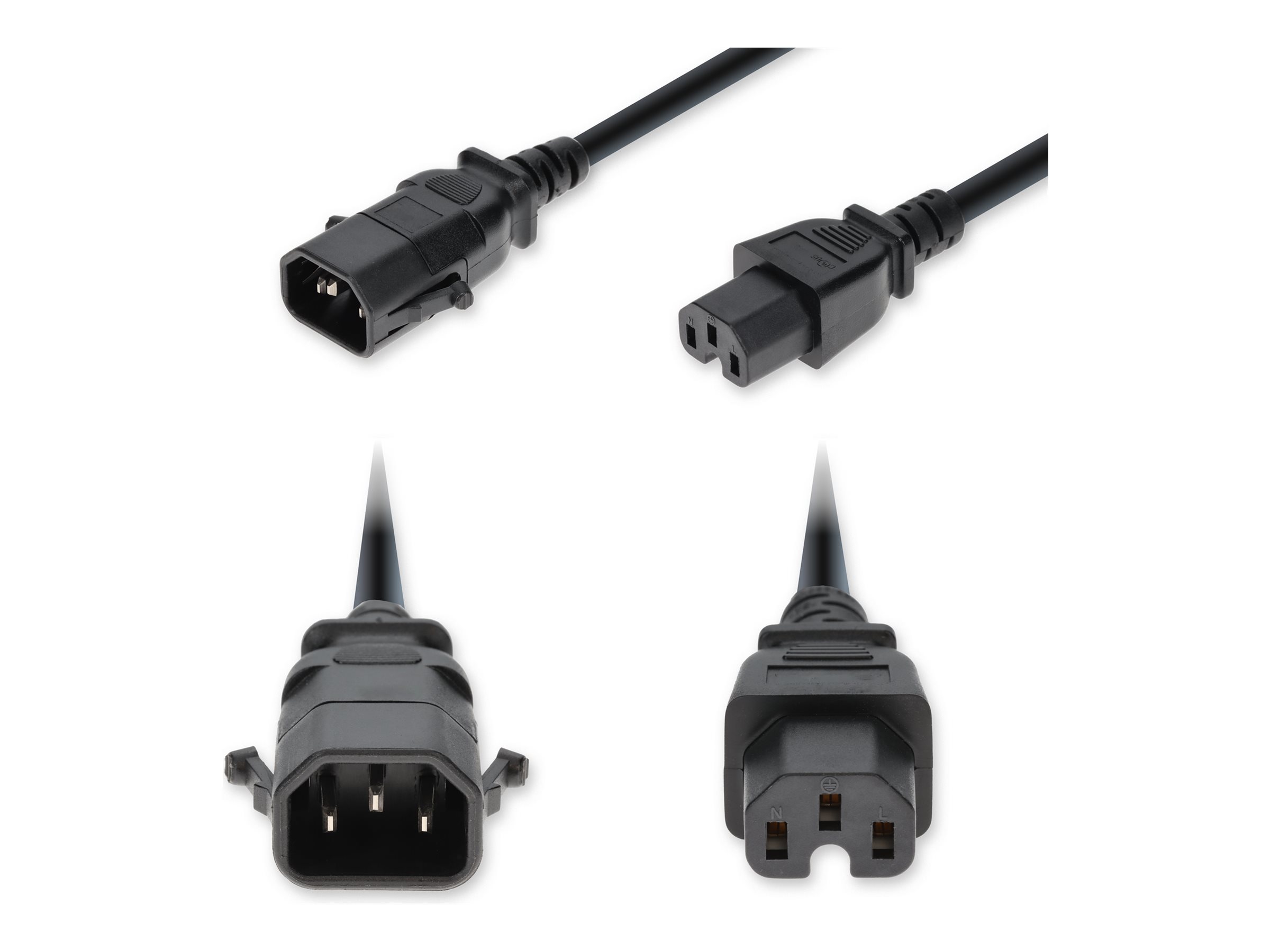AddOn - Power cable - IEC 60320 C14 to IEC 60320 C15 P-Lock