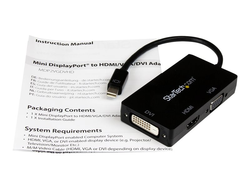 StarTech.com Adaptateur mDP vers HDMI/VGA/DVI - 1080p
