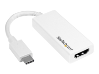 StarTech.com Adaptateur vidéo USB-C vers HDMI - Convertisseur Type-C vers HDMI - Compatible Thunderbolt 3 - 4K 30 Hz - Blanc (CDP2HDW)