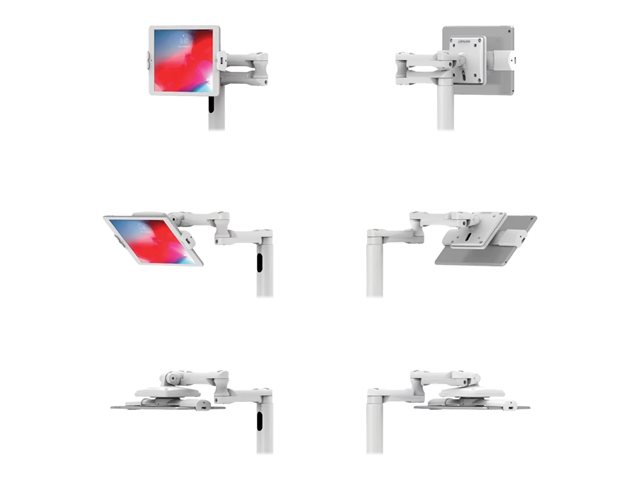Compulocks Universal Tablet Cling Medical Rolling Cart Extended vozík - nastavitelná duální ramena - pro tablet - bílá – foto 4